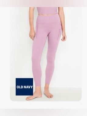 High waisted studio smooth 7/8 pocket leggings
